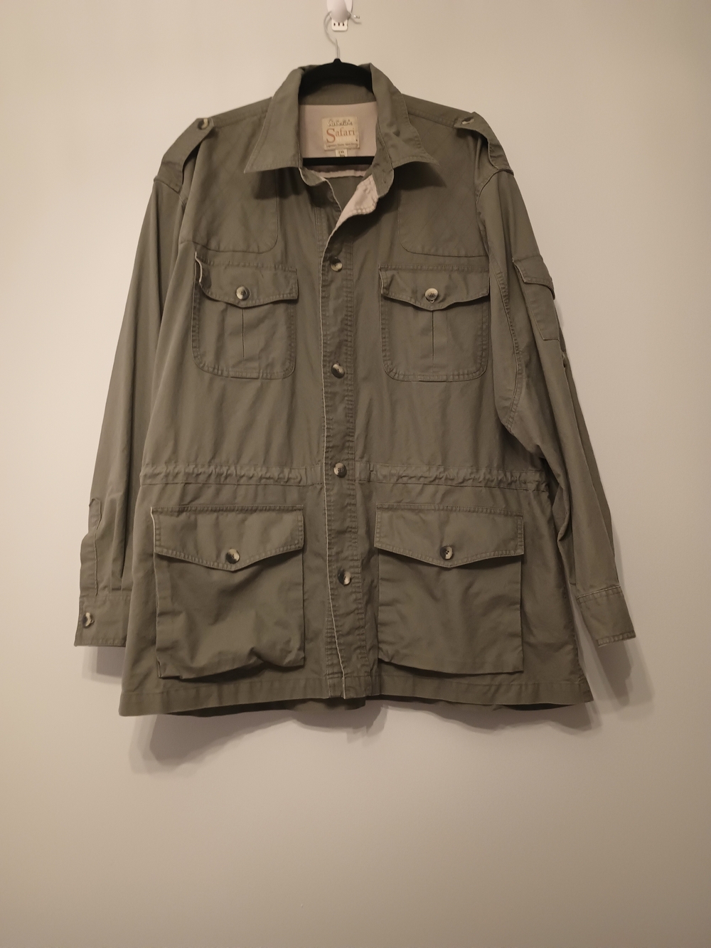 Men's Cabela's Style Military Safari Jacket Olive Green VTG 2XL